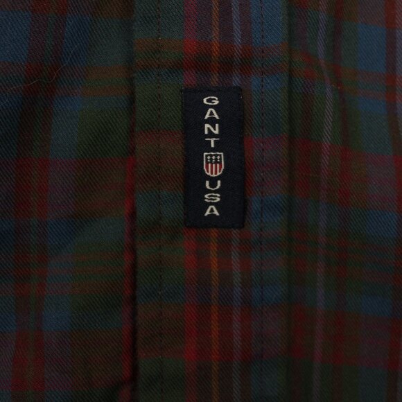 GANT Heritage Twill Shirt Mens Large Red/Blue/Green Cotton/Polyester L/S Button - Picture 5 of 14